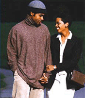 Photo of a couple walking together