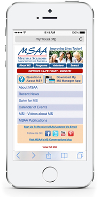 MSAA Mobile Website on an iPhone
