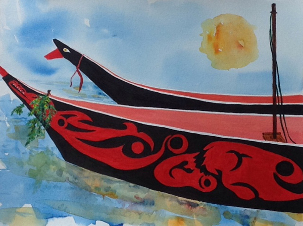 Northwest Tribal canoes - Artwork