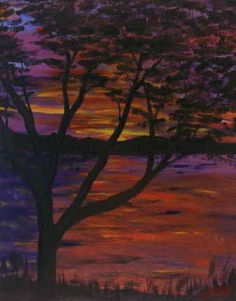 Sunset on Lake - Artwork
