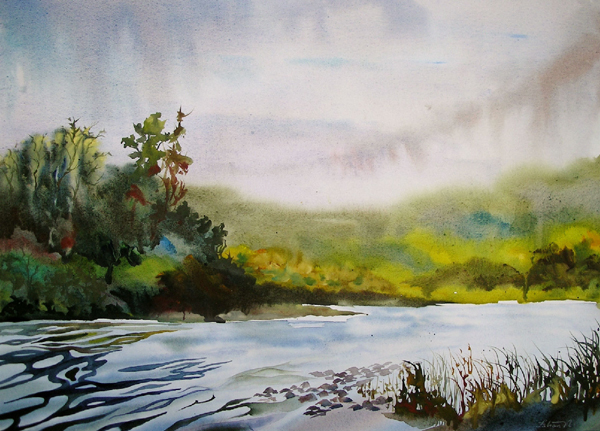 By the River (watercolor reflecting summer)
 - Artwork
