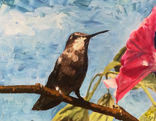 Female Hummingbird on a Twig
 - Artwork