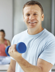 Photo of a man lifting weights