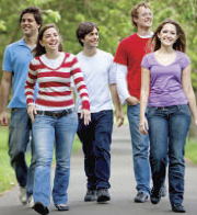 Photo of teenagers on a walk
