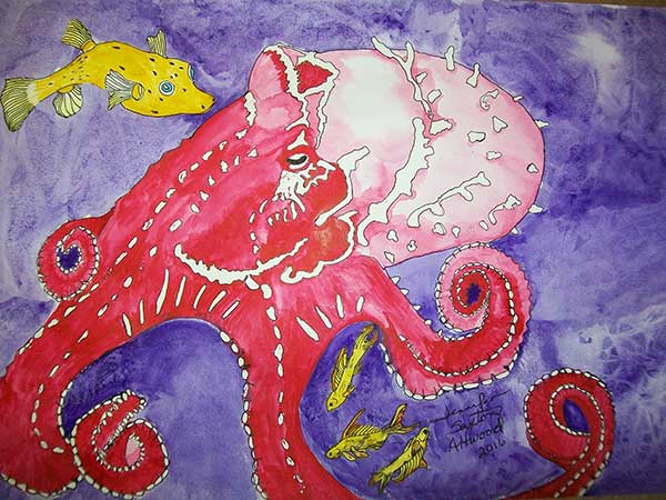 Alizarin Crimson Octopus