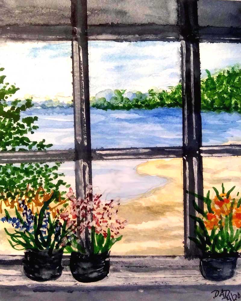 Spring Window by the Ocean