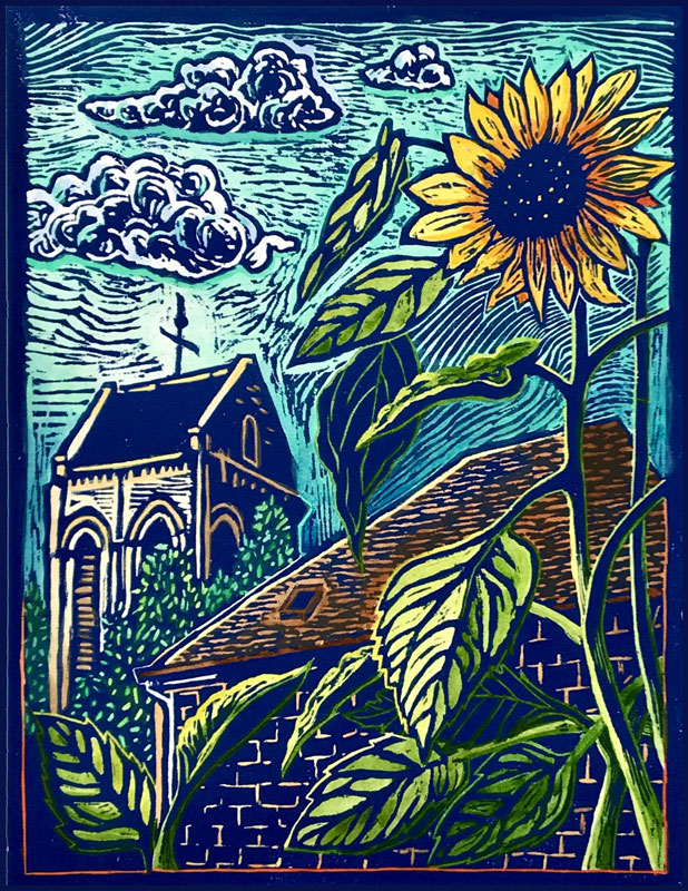 Sunflowers and Steeple