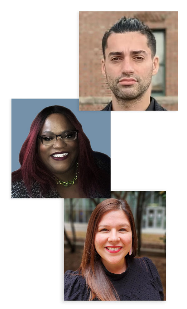 Podcast speakers: Dr. Claude Pinnock, patient advocate Lizette Gutierrez, and patient advocate Anita Williams